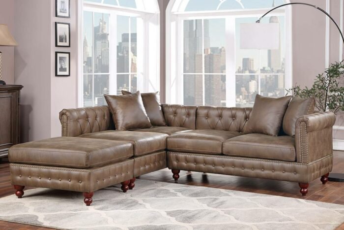 3 Pcs Dark Coffee Sectional