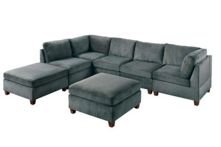 7 Pcs Grey Sectional Set