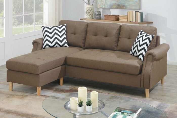 Light Coffee Sectional Sofa
