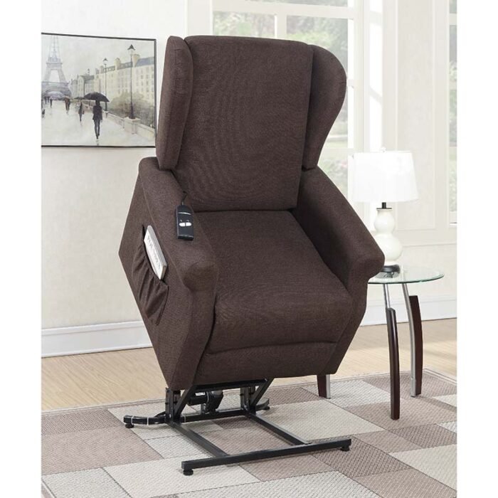 Dark Coffee Power Lift Chair With Controller