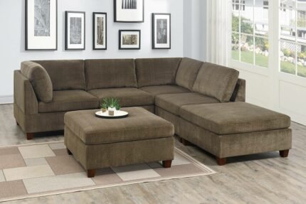 6 Pcs Tan Sectional