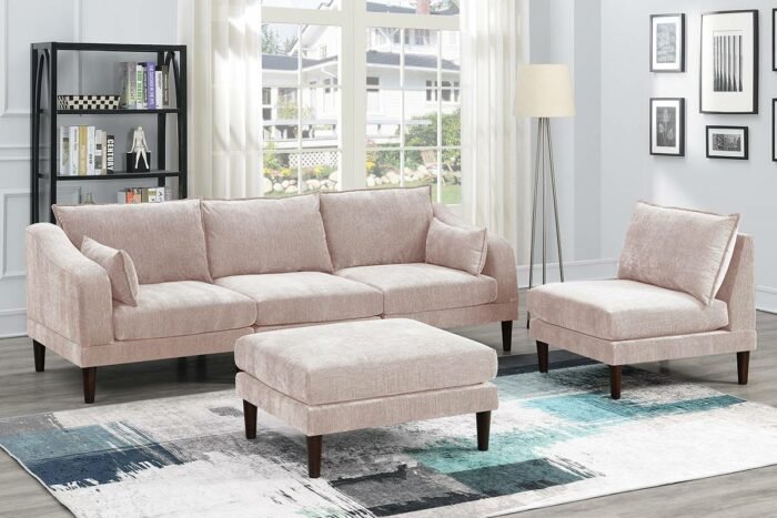 6 pcs modular blush sectional