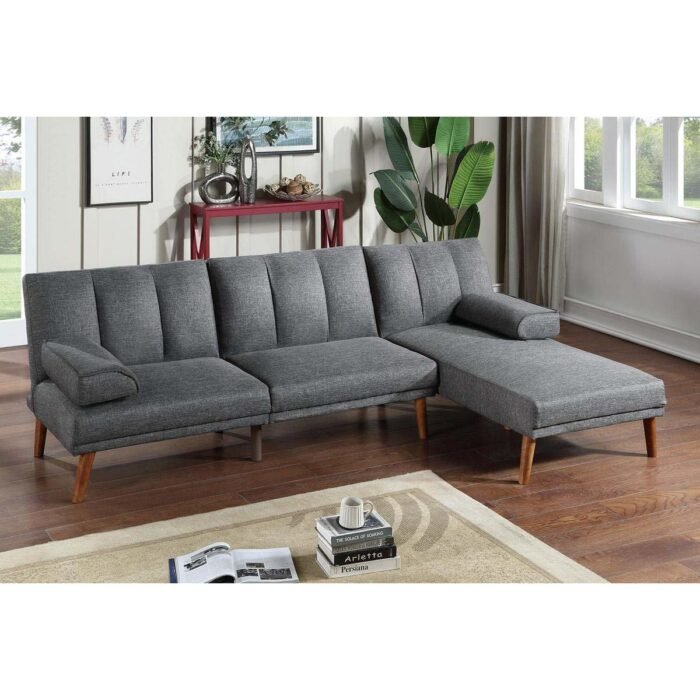 Blue Grey Adjustable Sofa with Chaise