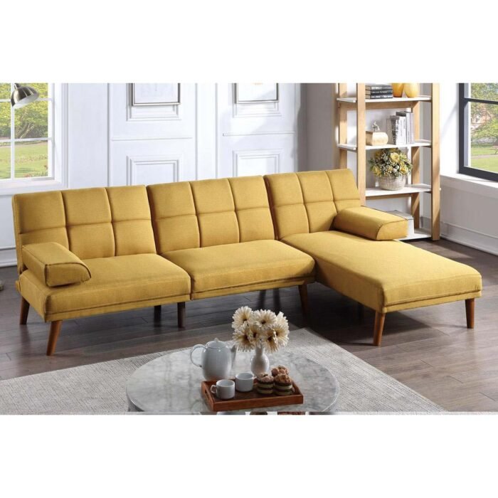 Mustard Modern Adjustable Sofa with Chaise