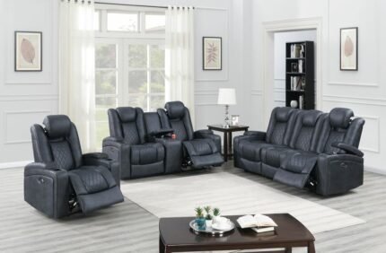 3 Pcs Ink Blue Power Motion Sofa