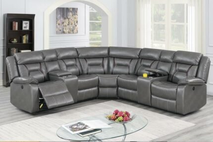 3 Pcs Grey Reclining Power Sectional