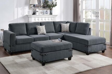 3 Pcs Charcoal Sectional Sofa