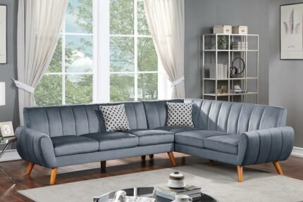 2 Pc Dark Grey Sectional Sofa