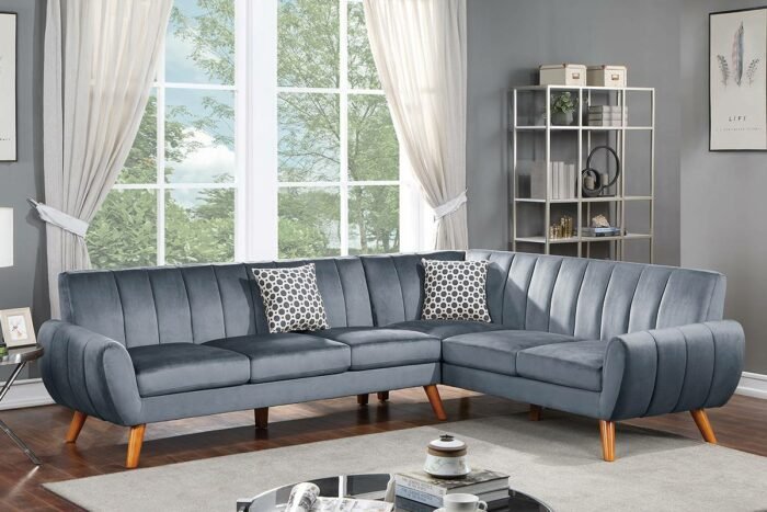 2 Pc Dark Grey Sectional Sofa