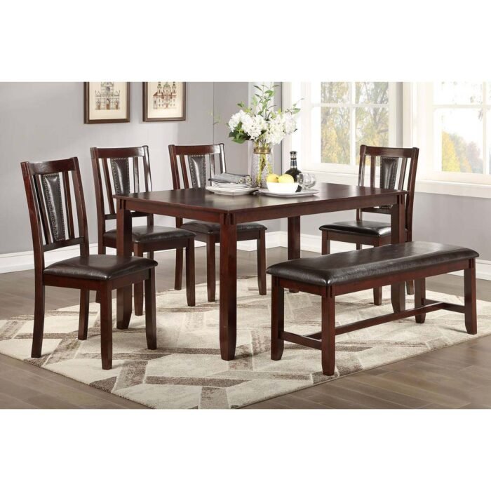 6 Pcs Espresso Finish Dining Set