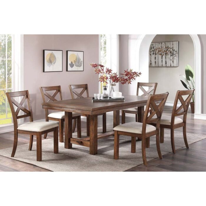 Pine Wood Dining Table Set