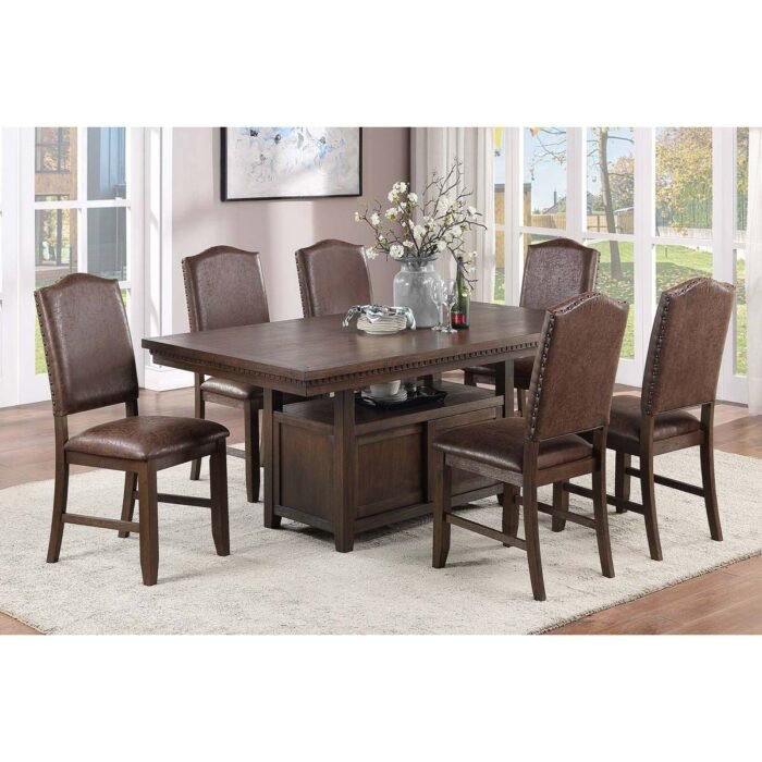 Dark Brown Dining Table With Storage.