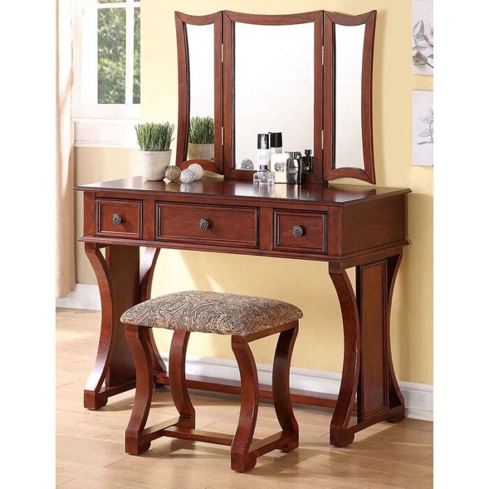Rustic Style Vanity Set W/ Stool