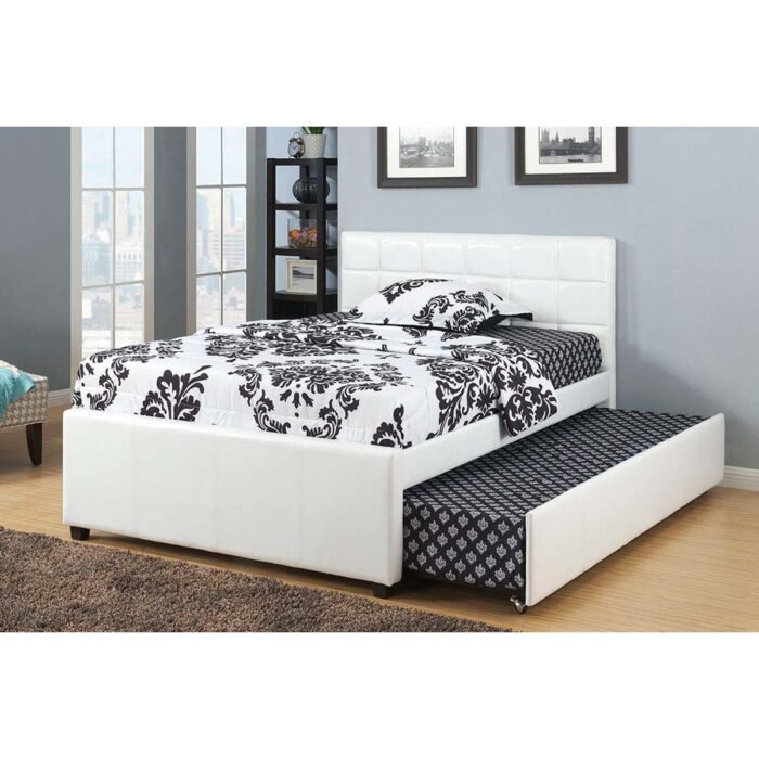 White Full Size Bed with Trundle