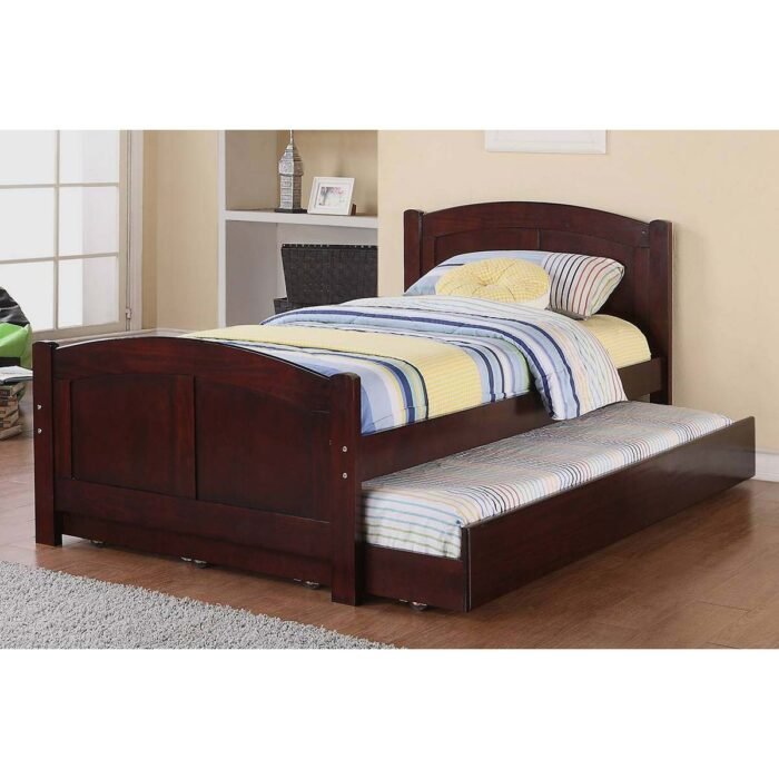 Dark Cherry Twin Size Bed with Trundle