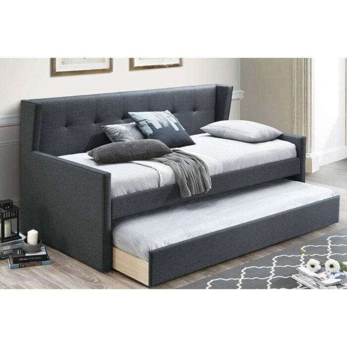 Elegant Charcoal Day bed With Slats Trundle