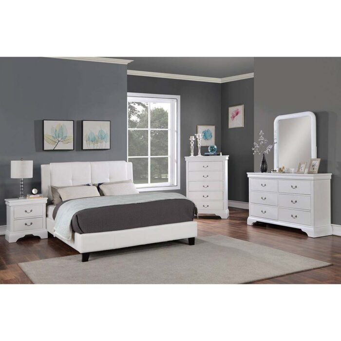 White Queen Panel Bed Set