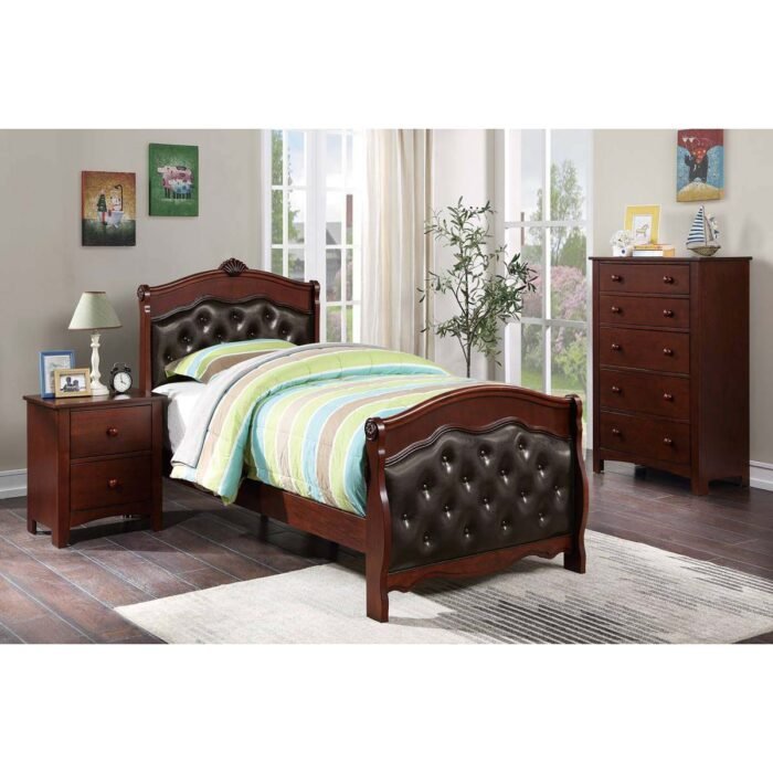 Dark Cherry Youth Full Bed Set