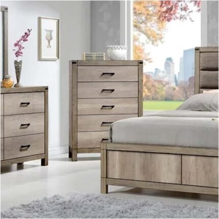 Contemporary Beige 5-Drawer Chest