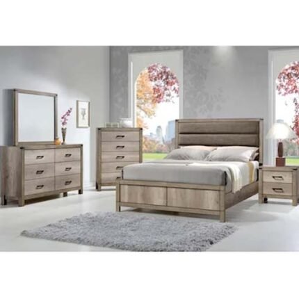 5Pc Contemporary Melamine Finish Bed Set