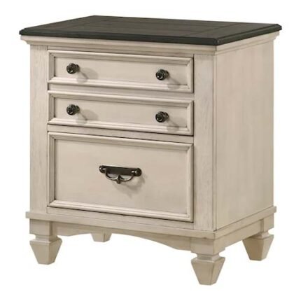 Cottage Style 3-Drawer Nightstand
