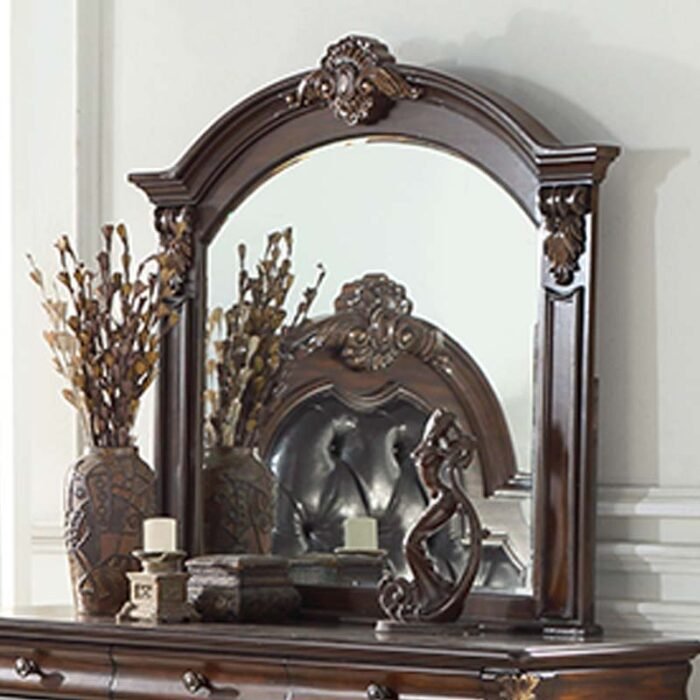 Dark Brown Antique Carved Mirror