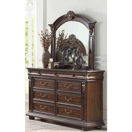 Dark Brown Antique Carved Dresser