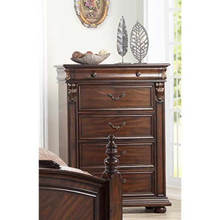 Dark Brown Antique Carved Chest