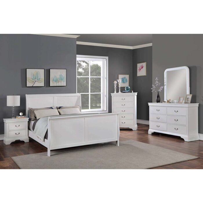 White Plywood E. King Bed set