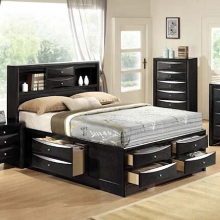 Modern Black Storage Bed