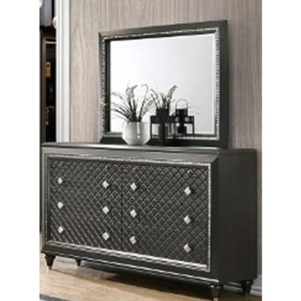 Grey and Silver Accents Dresser