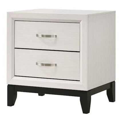 Chalk Finish 2-Drawer Nightstand