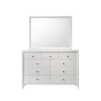 White Contemporary 9-Drawer Bedroom Dresser