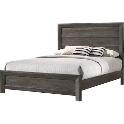 Brown Contemporary Panel Bed