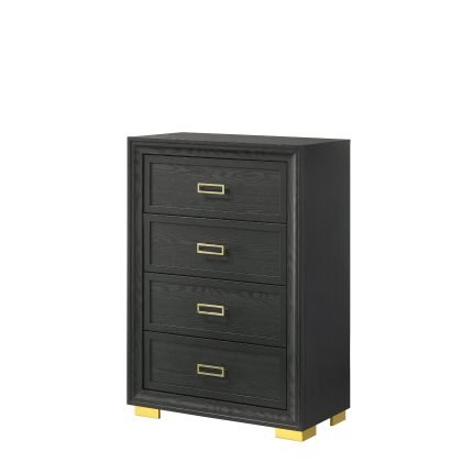 Glam Contemporary Black  Chest With 4 Drawer