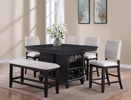 6 Pc Counter Height Dining Table Set