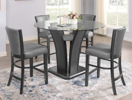 5 Pc Round Counter Height Dining Table Set