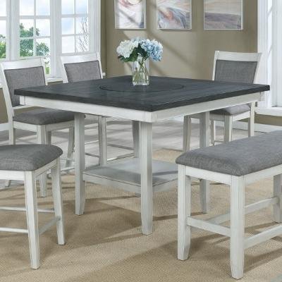 Gray And White Transitional 6 Pc Counter Height Dining Table Set