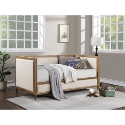 Transitional Beige / Light Oak Daybed