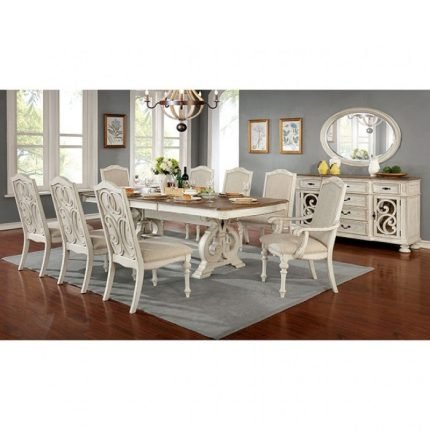Rustic Antique White Solid Wood Dining Table