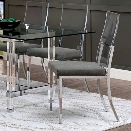 Contemporary Chrome Two Side Chairs