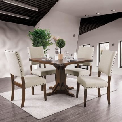 Industrial Brown Cherry Solid Wood Dining Table