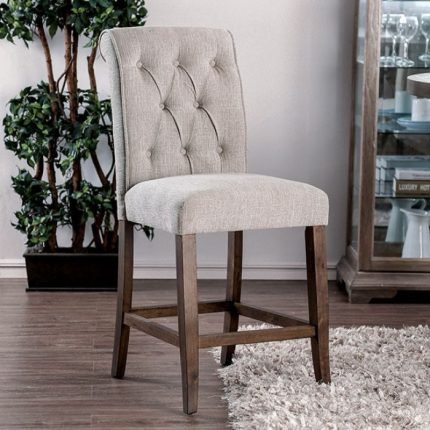 Rustic Beige, Rustic Oak Two Side ChairsRustic Beige, Rustic Oak Two Side Chairs