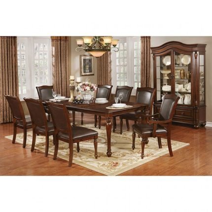 Traditional Brown Cherry, Espresso Solid Wood Dining Table
