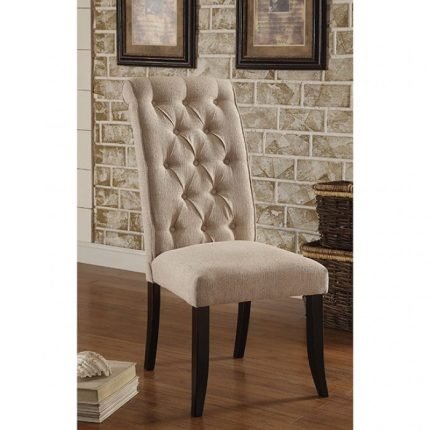 Rustic Beige, Antique Black Two Side Chairs