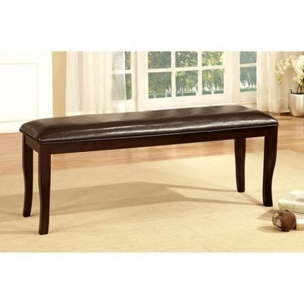 Transitional Dark Cherry, Espresso Leatherette Bench