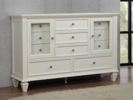 11-drawer Rectangular Dresser Cream White