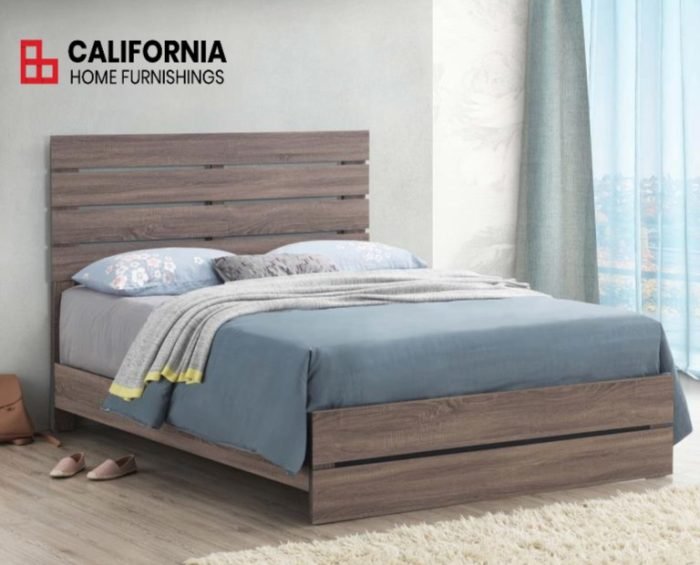 Queen Panel Bed Barrel Oak - California Home Furnishings