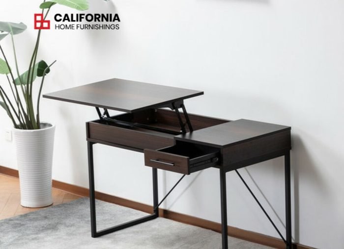 PR443BI3592 53001 Juno Dark Brown Wood Lift Top Desk with Hidden Storage and Drawe IMD 1 ink