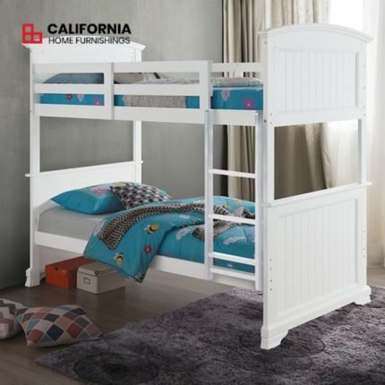 TRANSITIONAL WHITE TWIN/TWIN BUNK BED